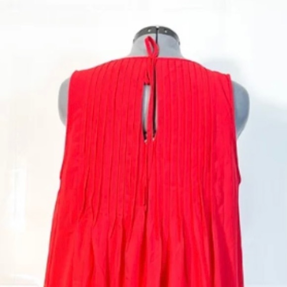 Sharagano NWOT Sz14W A Line Pleated Front Tie Back Closure Lined Sheer Overlay D - Picture 4 of 5